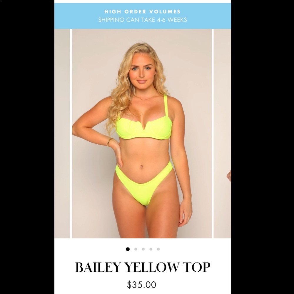 NEW Never been opened neon yellow swim suit pair
